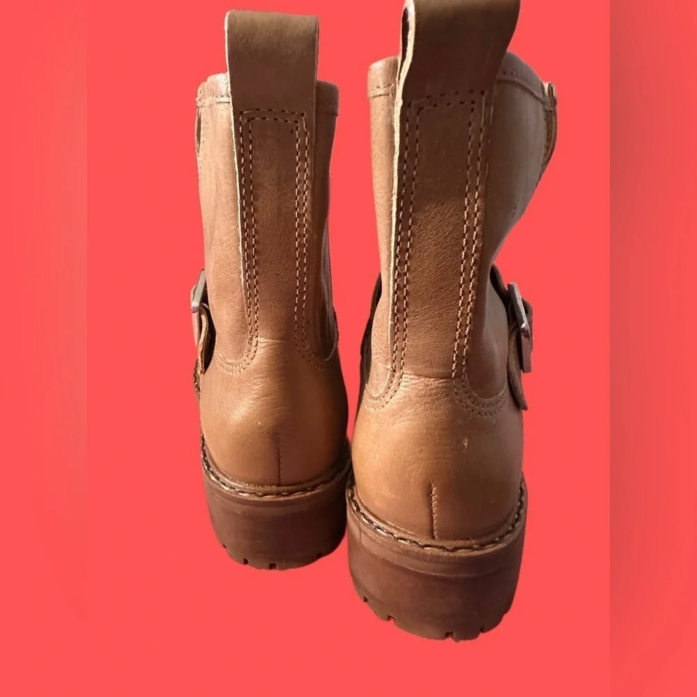 NEW Lucky Brand Women's Kenadie Ankle Riding Boot Brown Leather Size 7.5